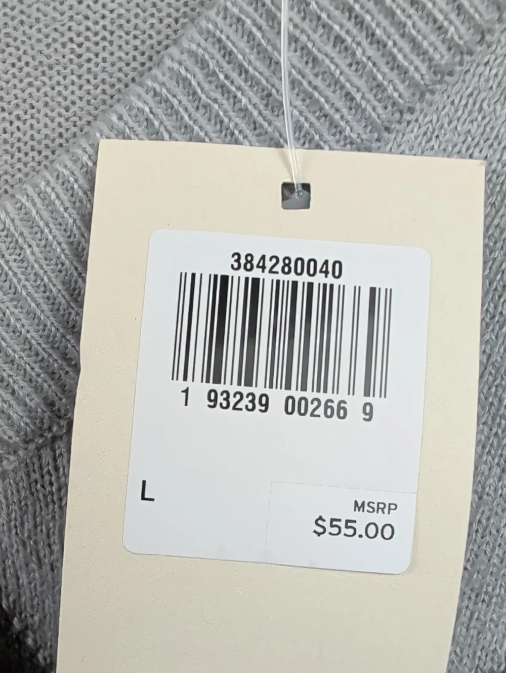Dockers Men's Light Gray V-Neck Sweater Large New Nwt